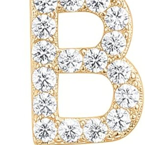 14K Yellow Gold Initial Necklace Letter Dainty Diamond Gift Present A - O - Picture 3 of 16